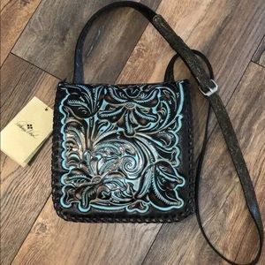 PATRICIA NASH CROSSBODY TOOLED TURQUOISE